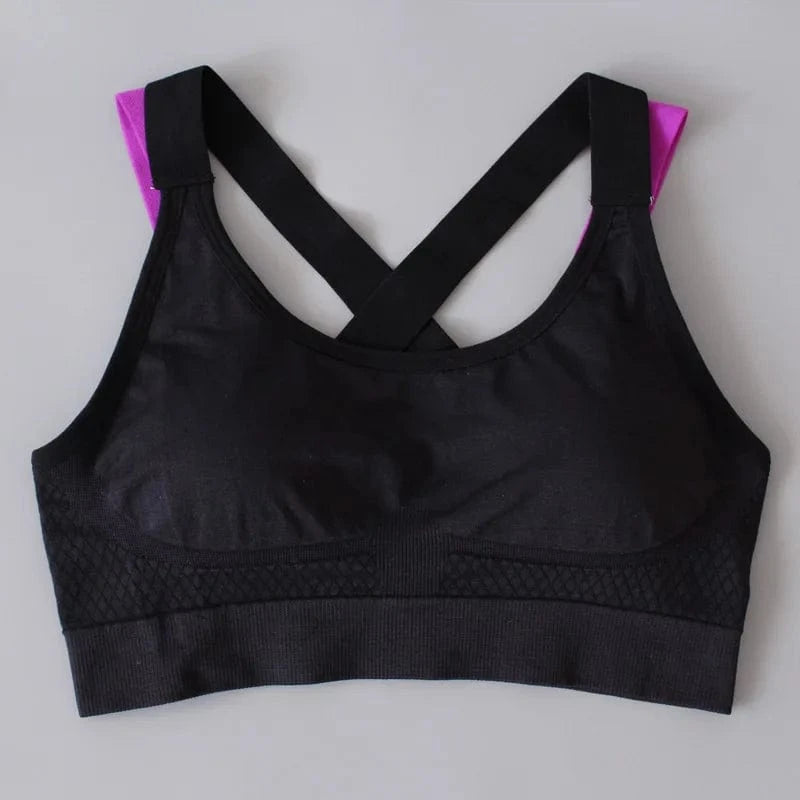 M / Black Plus Size Beauty Back Wirefree Stretch Gym Workout Sujetador Deportivo Seamless Sports Bras Running Fitness Yoga Bra For Womens