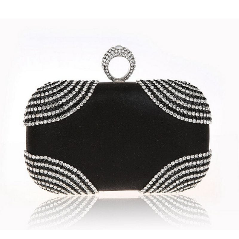 M / black Wholesale Classic Top Quality Crystal Clutch Evening Bag Dazzling Diamond Handbags for Party Prom Banquet Clutch Purse