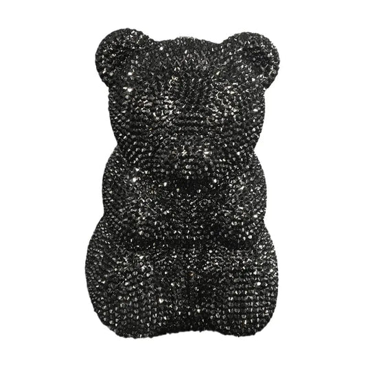 M / black Wholesales Handmade Bling Crystal Rhinestone Clutch Evening Bag for Formal Party Diamond Small Gummy Bear Clutch Dinner Purse