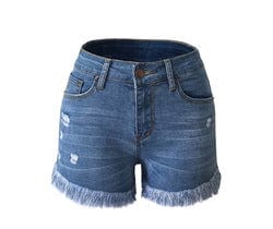 M / Blue 2023 Fashion Shorts Women Jean Denim Short Straight Women High Waist Tassel Summer Shorts Push Up Skinny Slim Denim Short