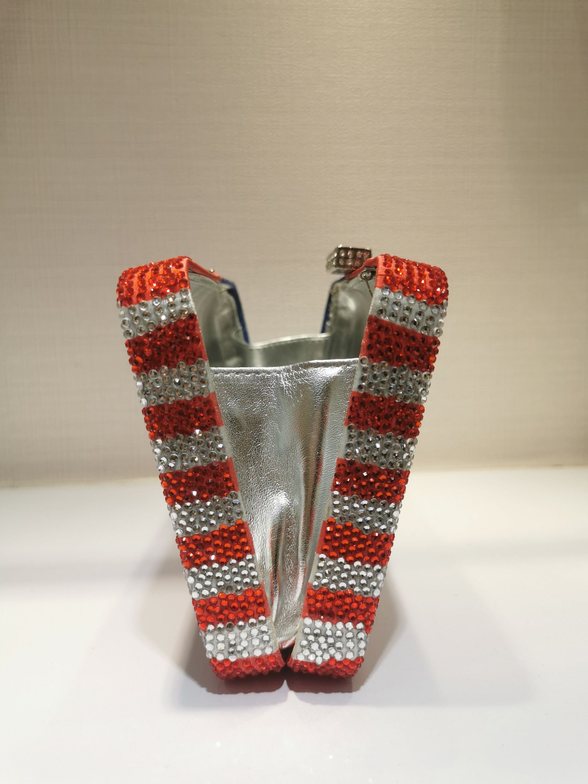 M / Blue Wholesale Woman Diamond Clutch Handbag Luxury National Flag Rhinestone Evening Bag For Wedding Party Ladies Purse and Handbag