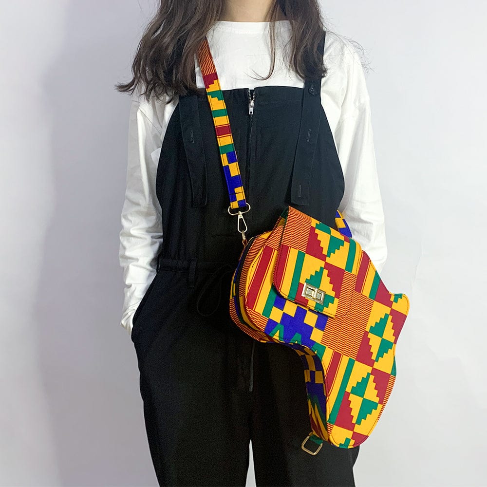 M / color 1 Trendy  African Printed Sac Ankara Wholesale special  Design African Map Bag  High Quality Factory Brand Design