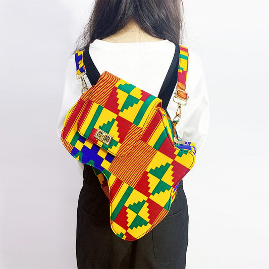 M / color 1 Trendy  African Printed Sac Ankara Wholesale special  Design African Map Bag  High Quality Factory Brand Design