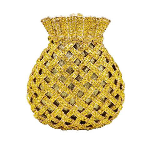 M / Customized Factory Wholesales New Designed Women Crystal Rhinestone Clutch Money Pouch Sparkle Purse Evening Bag