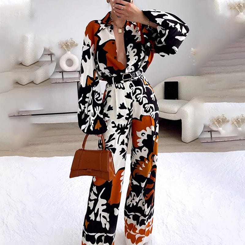 M / FLORAL Fashion Sexy Backless Wide Leg Jumpsuit Women Bohemian Floral Printing Elastic Waist Summer New Sleeveless 2023 Women's Clothing