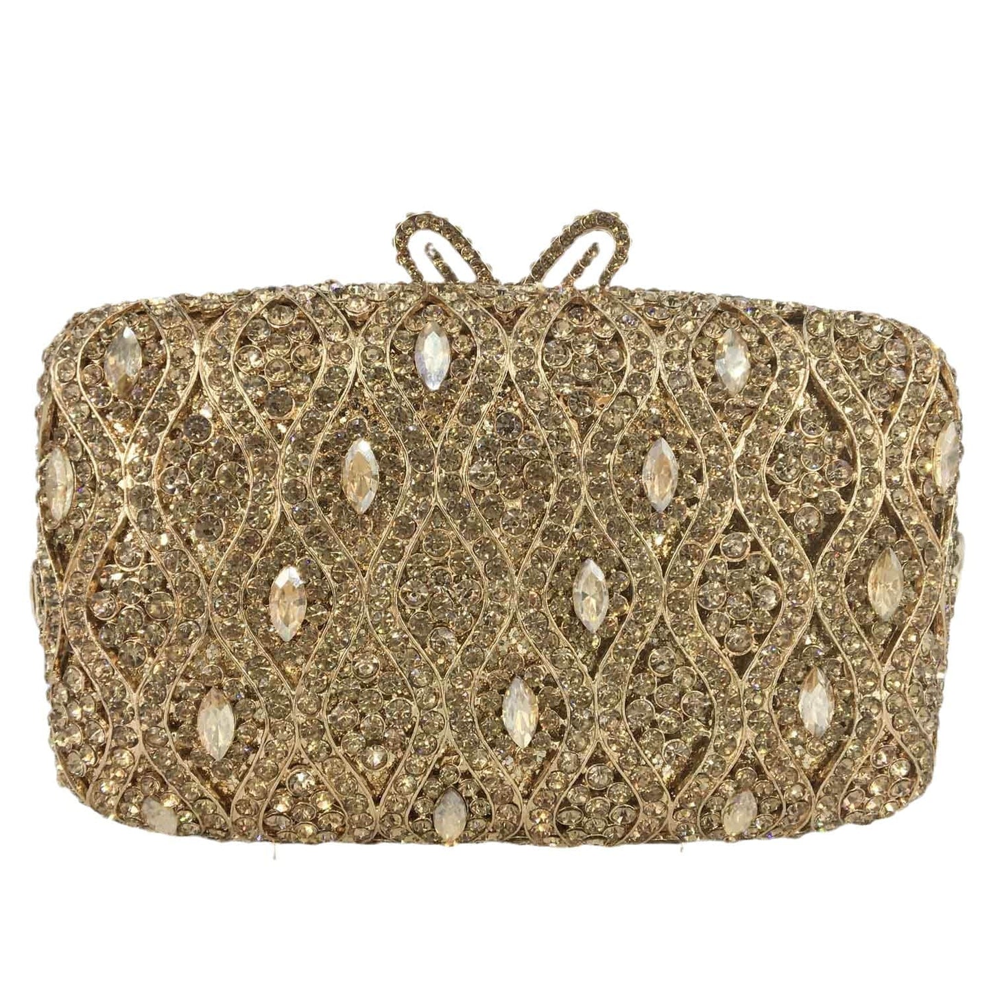 M / Gold Factory Wholesales Luxury Crystal Clutch Bag Diamond Wedding Purse Women Party Hardcase Handbags