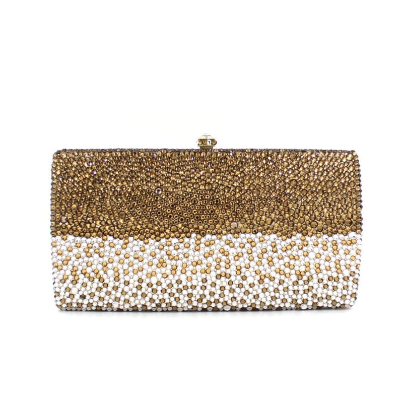 M / Gold Fashion Designer Evening Bags Women Luxury Designer Clutch Bag Customized Crystal Wedding Purse Dinner Clutch Handbag