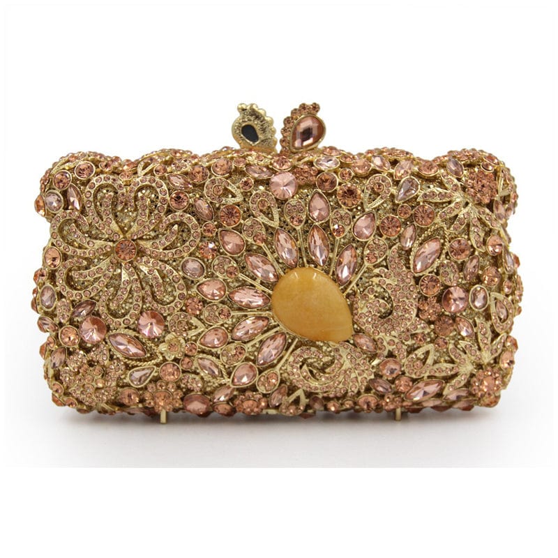 M / Gold New Design Bling Woman Crystal Rhinestone Clutch Bag Wholesales Night Party Evening Bag Ladies Wedding Clutch Purse