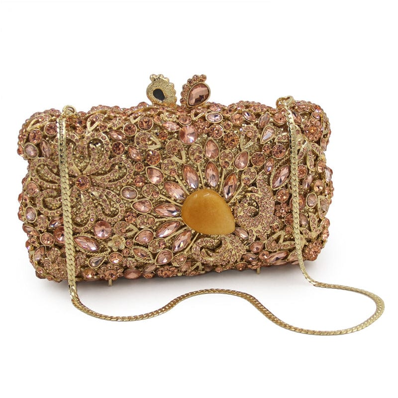M / Gold New Design Bling Woman Crystal Rhinestone Clutch Bag Wholesales Night Party Evening Bag Ladies Wedding Clutch Purse