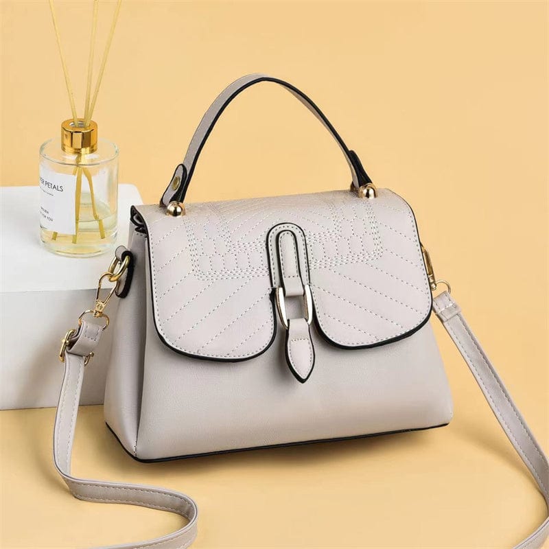 M / Gray 2022 new fashion embroidery thread sewing crossbody bag simple low-key luxury wholesale shoulder bag solid color design Handbags