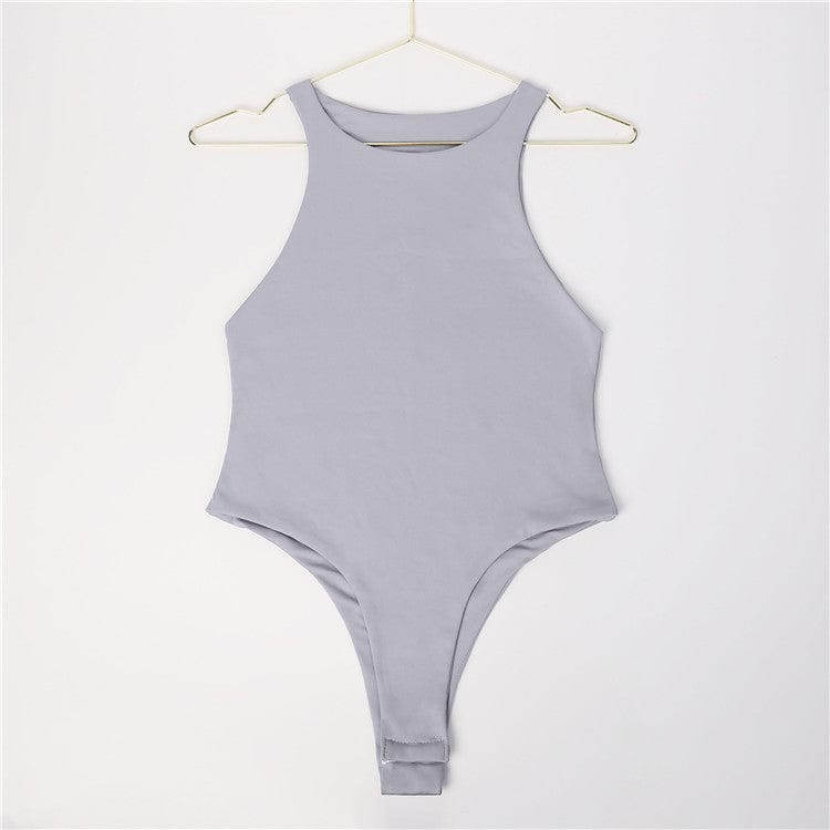 M / Gray Bodysuit Women Clothing Sexy Body Sleeveless Black White Top Summer Backless Bodysuits