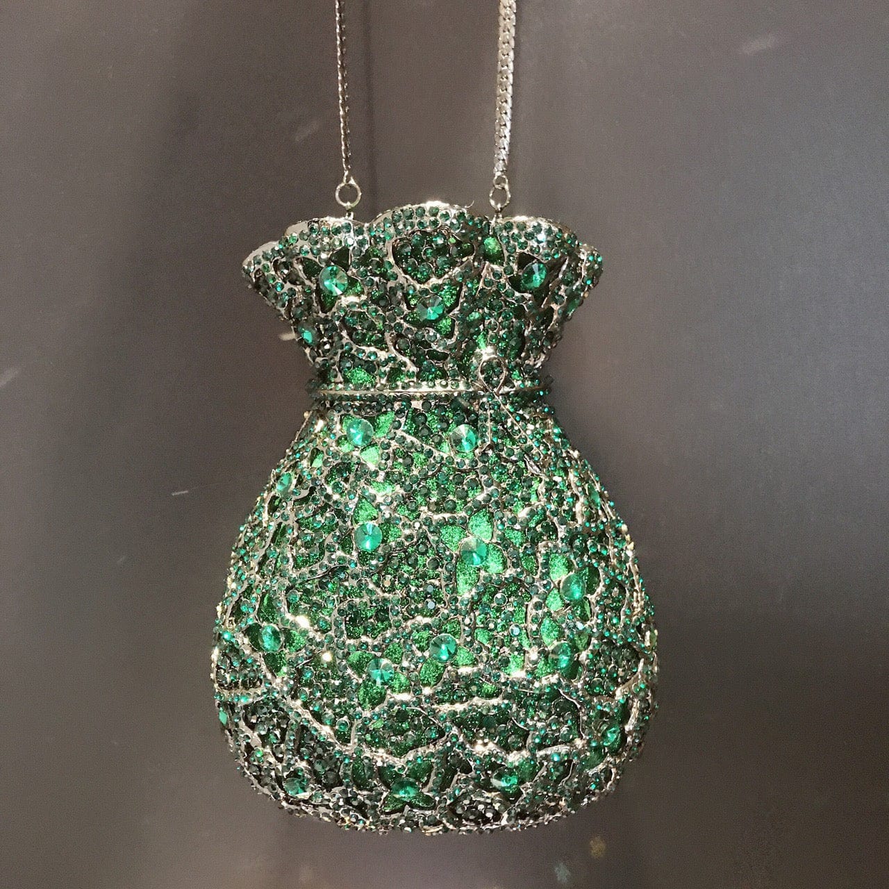 M / Green Factory Wholesales New Designed Women Crystal Rhinestone Clutch Money Pouch Sparkle Purse Evening Bag