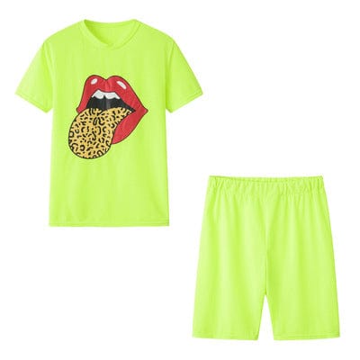 M / green Summer Wholesale Price Womens 2 Piece Sports Outfit Tracksuit Shirt Shorts Jogger Bodycon Sets For Women