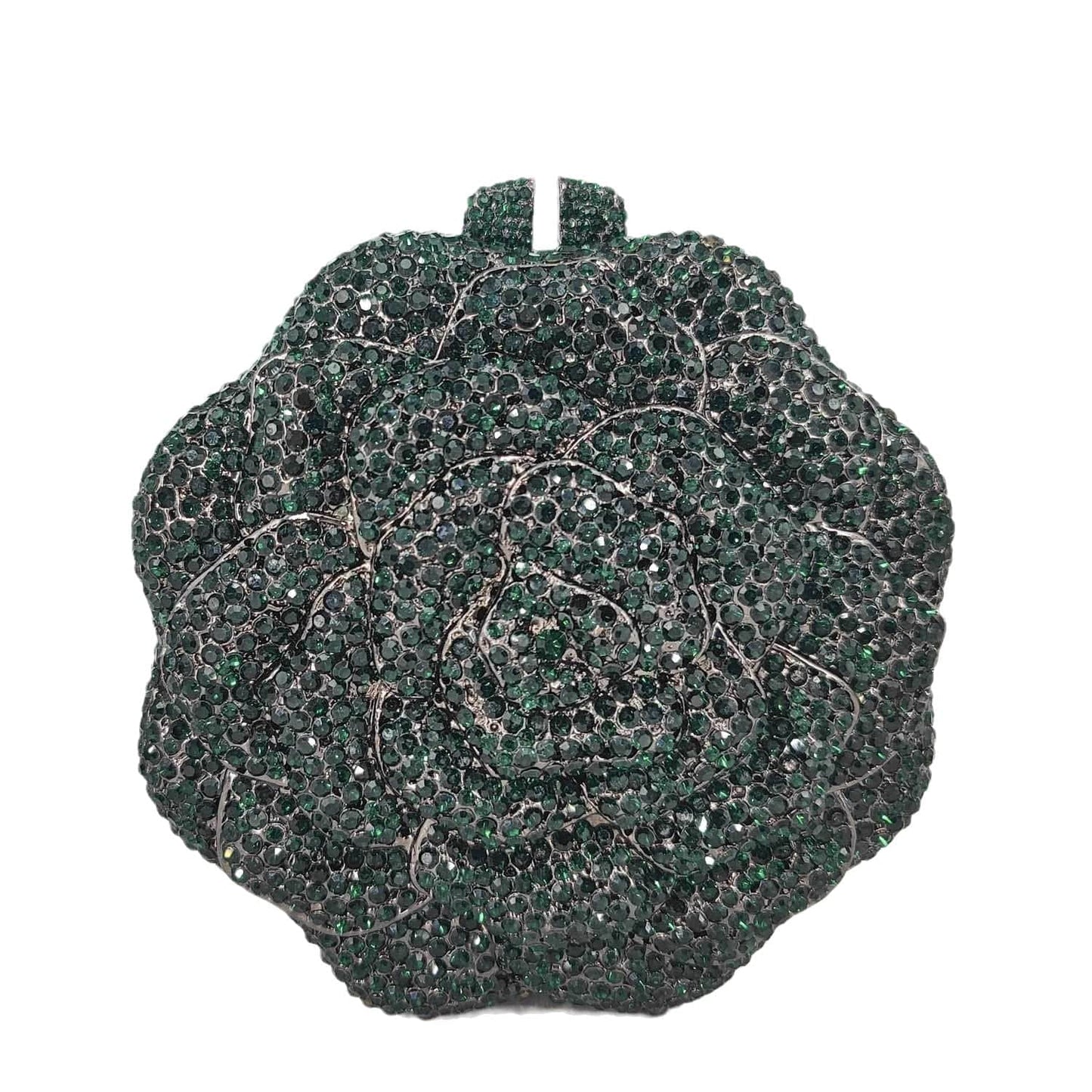 M / green Wholesales Luxury Crystal Flower Evening Clutch Bag Female Wedding Rhinestone Party Purse and Handbag Woman;s