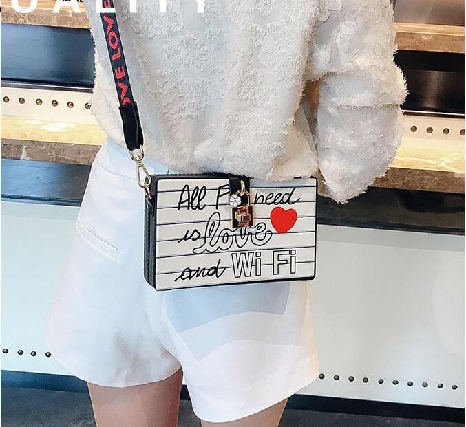 M / Letter Korean Style Sling Bags Women Handbags Queen Square Ladies Shoulder Bags Cross Body Purses
