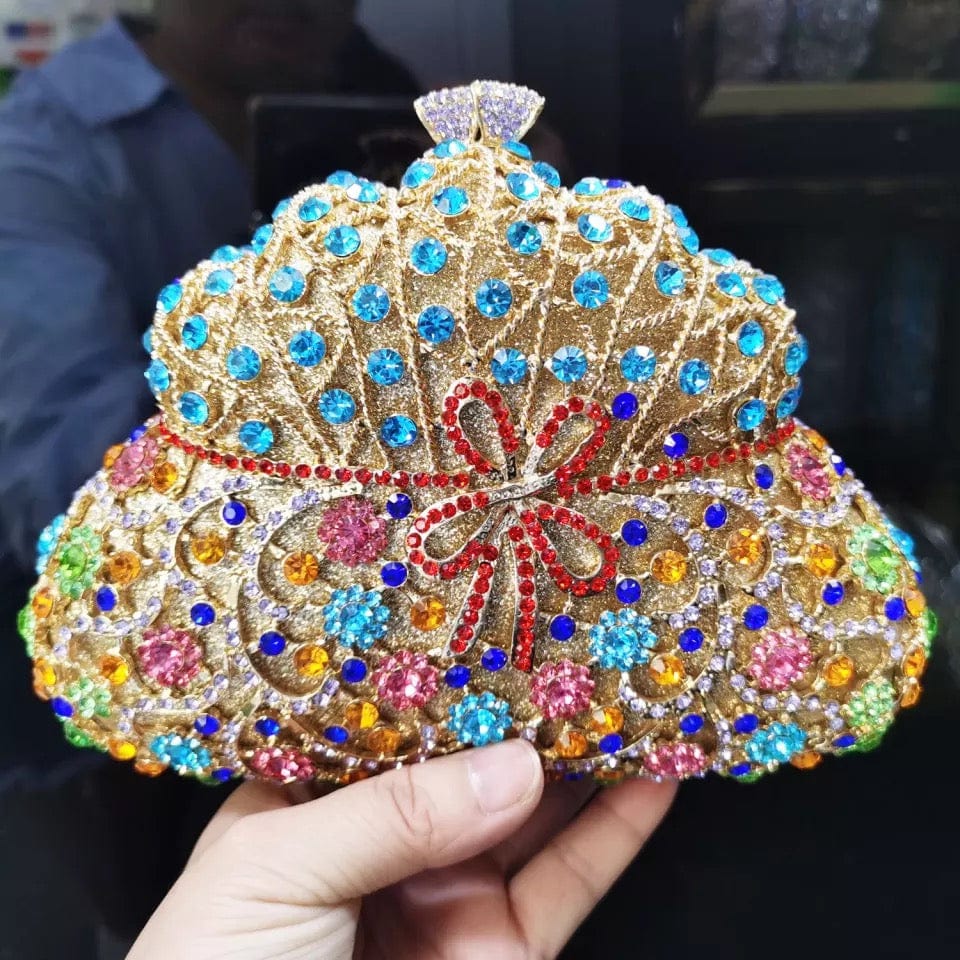 M / Mix Color China Factory Wholesales Women Evening Party Hollow Out Diamonds Crystal Evening Clutches Rhinestone Wedding Handbags