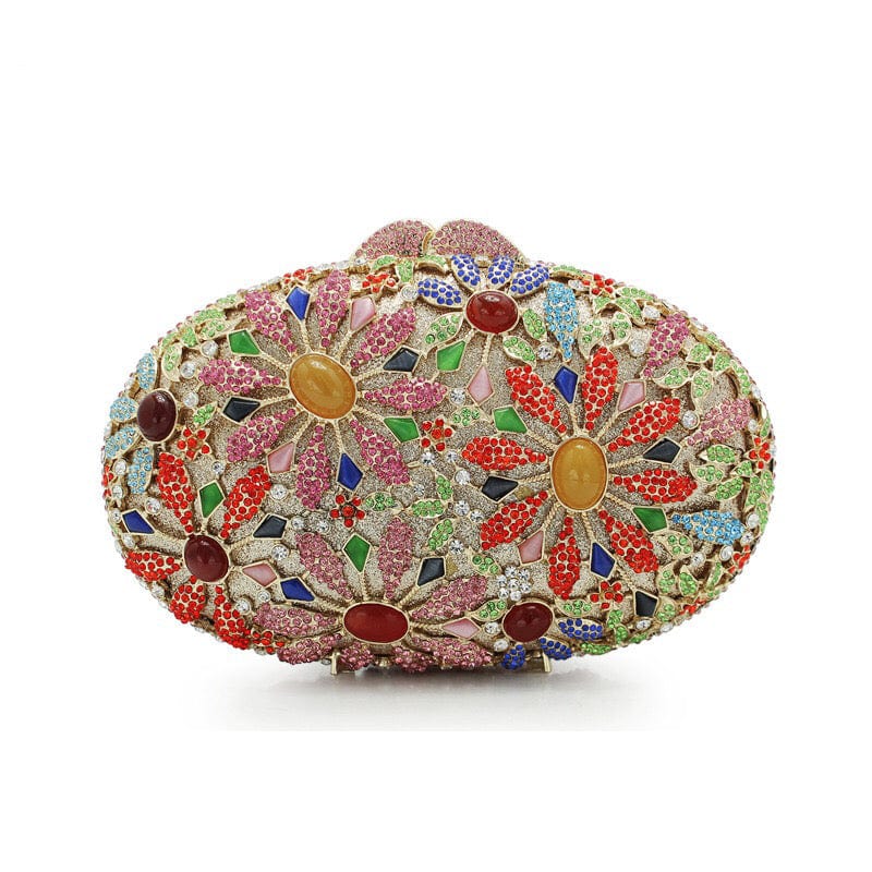 M / Multi Classical Women Evening Party Clutches Bag Ladies Bridal Wedding Diamonds Flower Crystal Clutches and Purses