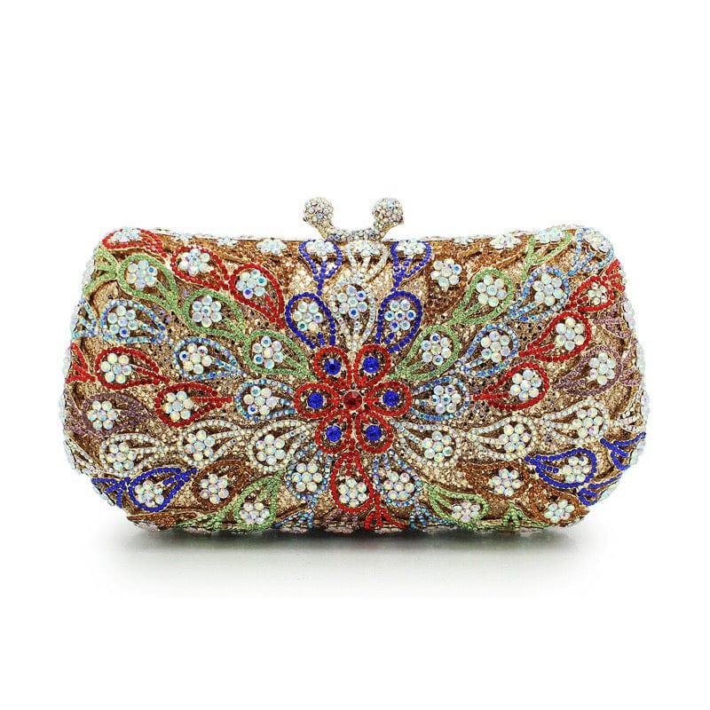 M / Multi Good Quality Wedding Bridal Luxury Evening Clutch Bag Ladies Handmade Dinner Crystal Evening Bag Rhinestone Purse For Woman