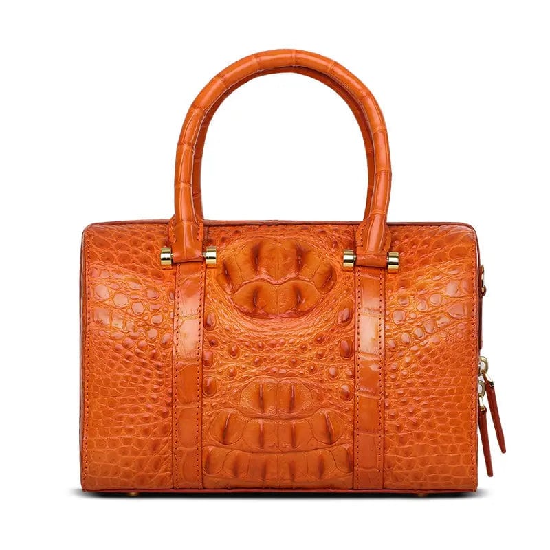 M / Orange Red handbag leather crocodile handbags pillow shape women handbags
