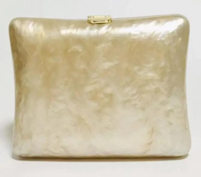 M / Pearl white Attractive Party Focus Acrylic Clutch Pearl handbag Beautiful Lady Party Evening Clutch Bag