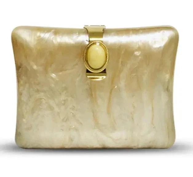 M / Pearl white Attractive Party Focus Acrylic Clutch Pearl handbag Beautiful Lady Party Evening Clutch Bag