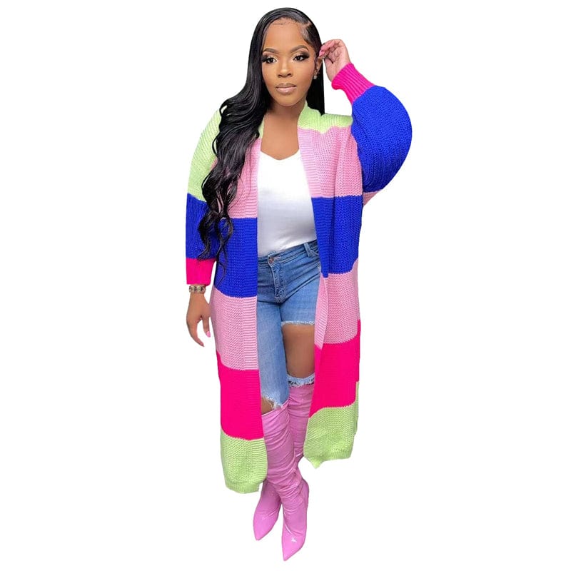 M / Pink ladies winter hot sale casual knit women cotton oversized sweater jacket long cardigan sweater women korean coat for women