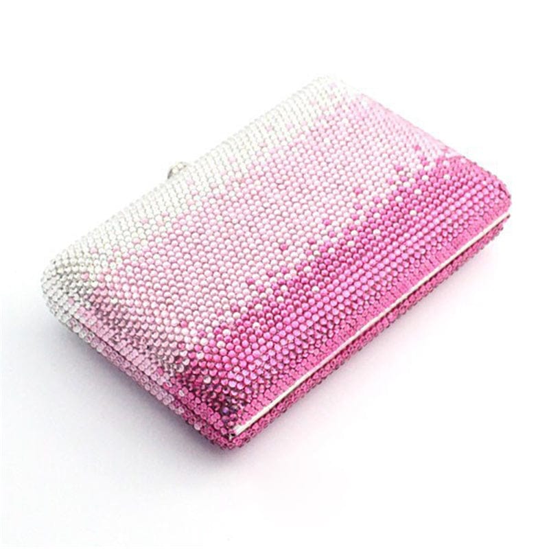 M / pink Wholesales Women Evening Bags Pink Crystal Clutches with Spikes Ladies Formal Diamond Purse Rhinestone Wallet
