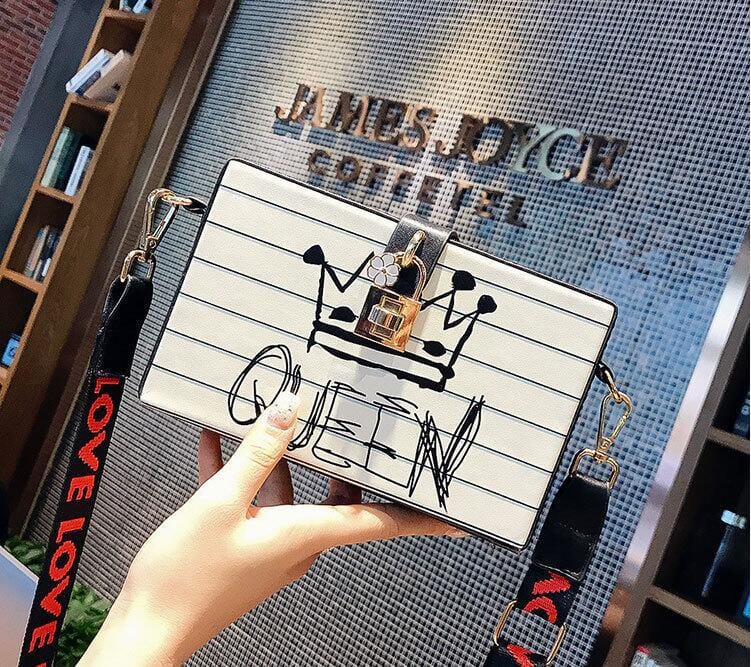 M / Queen Korean Style Sling Bags Women Handbags Queen Square Ladies Shoulder Bags Cross Body Purses