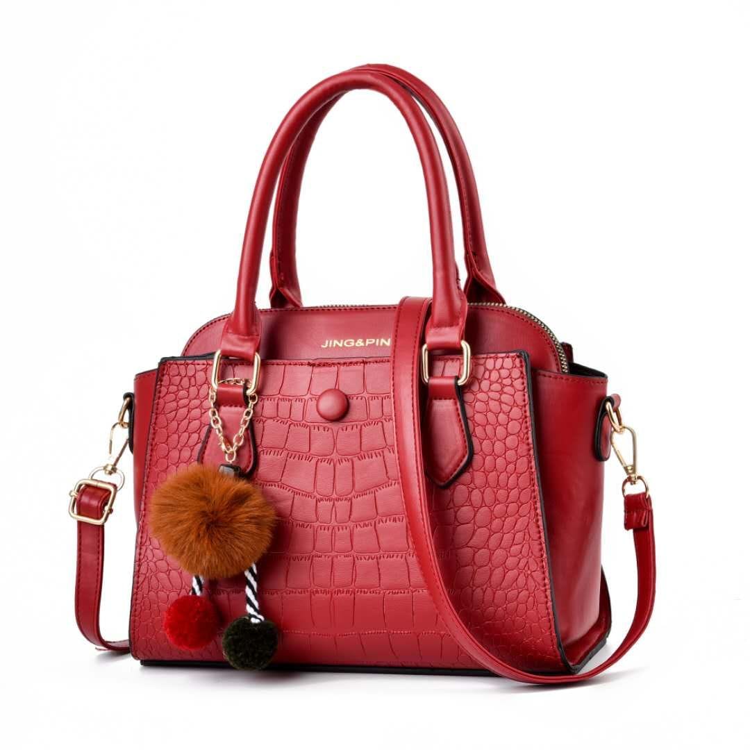 M / Red New fashion factory wholesale hand bag crocodile grain women's bag cross body  shoulder bag  13138