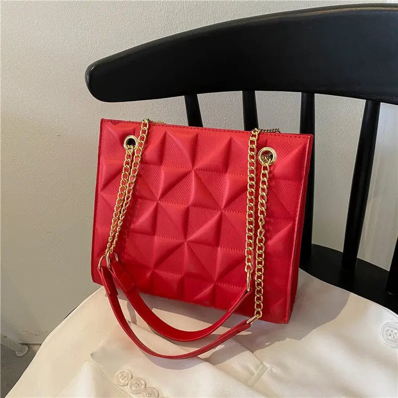 M / Red Purses and Handbags PU Leather Tote Bags Women Handbags Ladies Luxury Purses 2022
