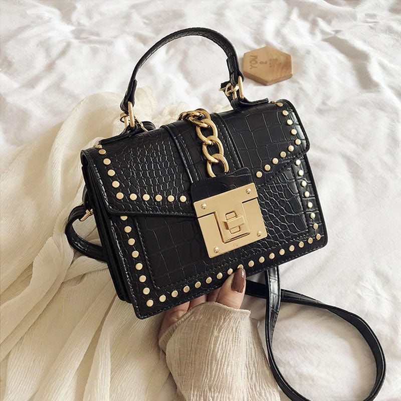 M / Rivet 02 Luxury fashion designer alligator leather purses and handbags ladies hand bag womens shoulder for women