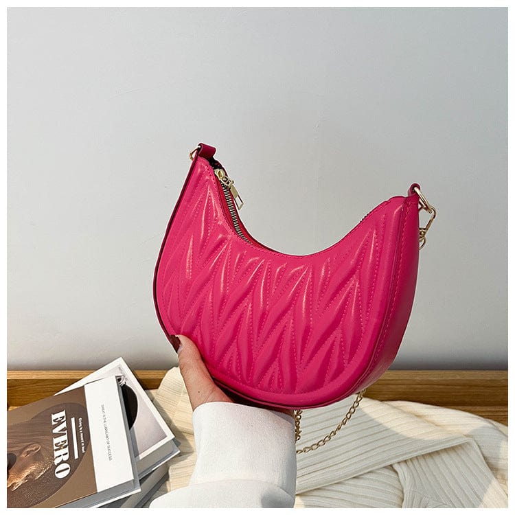 M / Rose red 2022 Spring Portable Fashion Dumpling Bag 2022 New Ladies Leather Hand Bag For Women
