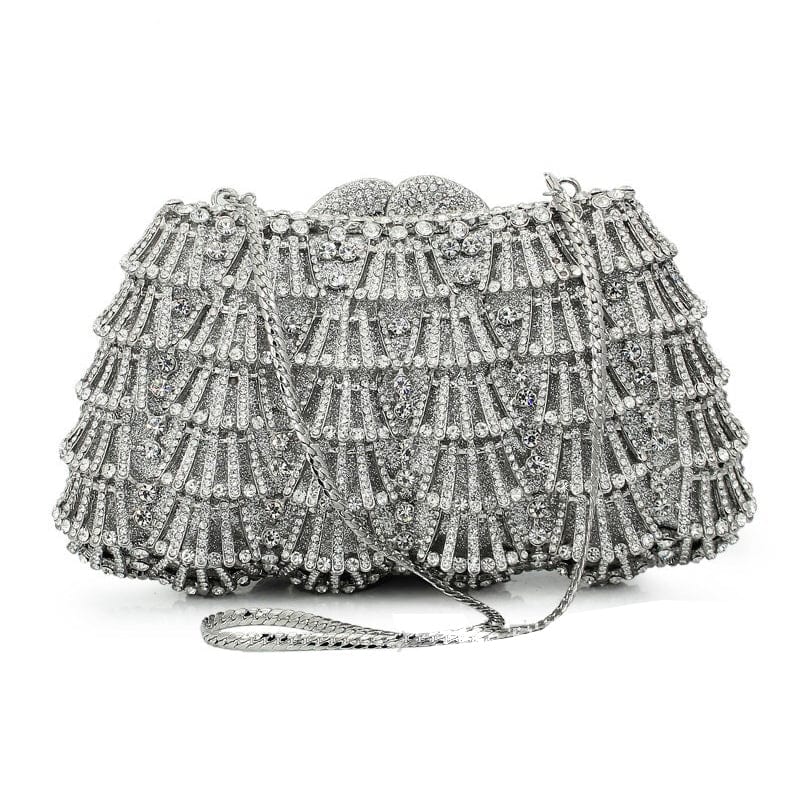 M / silver New Arrival Trending Ladies Bling Diamond Clutch Handbag Women Rhinestone Evening Bag Fashion Wedding Party Bag