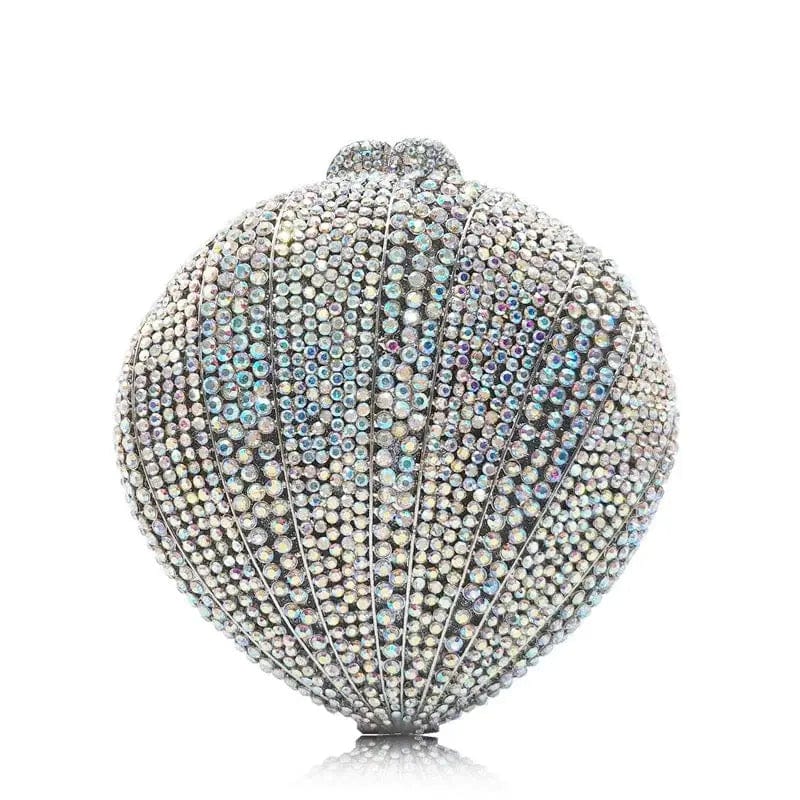 M / silver Trendy New Design Crystal Bags Fashionable Luxury Bling Rhinestone Evening Handbags Party Bridal Purse For Women