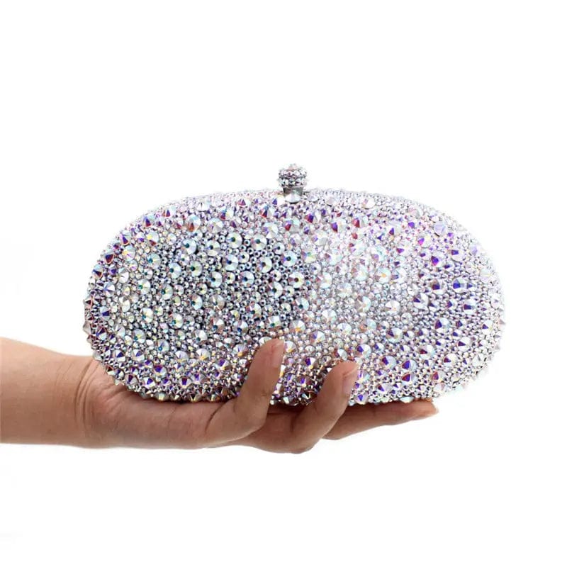 M / silver Wholesale Expensive Fashion Handmade Purse Clutch Bag Diamond Handbags Beaded Crystal Rhinestone Wedding Purse Evening Bag