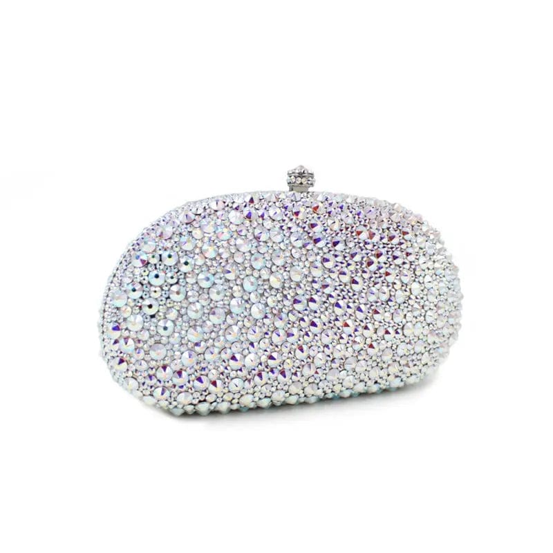 M / silver Wholesale Expensive Fashion Handmade Purse Clutch Bag Diamond Handbags Beaded Crystal Rhinestone Wedding Purse Evening Bag