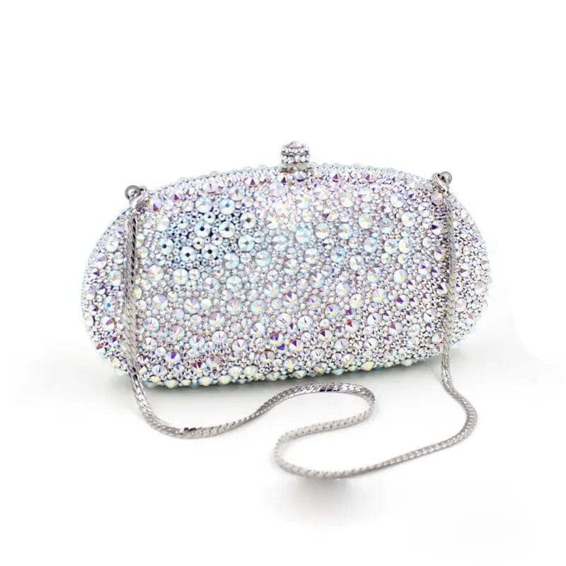 M / silver Wholesale Expensive Fashion Handmade Purse Clutch Bag Diamond Handbags Beaded Crystal Rhinestone Wedding Purse Evening Bag
