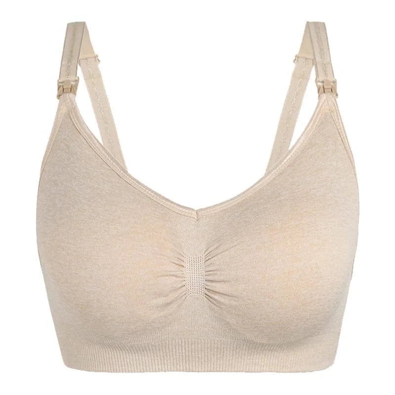 M / Skin Plus Size Seamless Nursing Bra Wire Free Pregnant Lactation Bra Postpartum Maternity Nursing Bra For Breastfeeding Womens