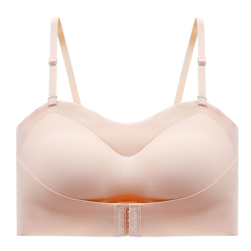 M / skin Women Bra Wire Free Sexy Push Up Bras Front Closure Underwear for Female Brassiere Strapless Seamless Bralette ABC Cup