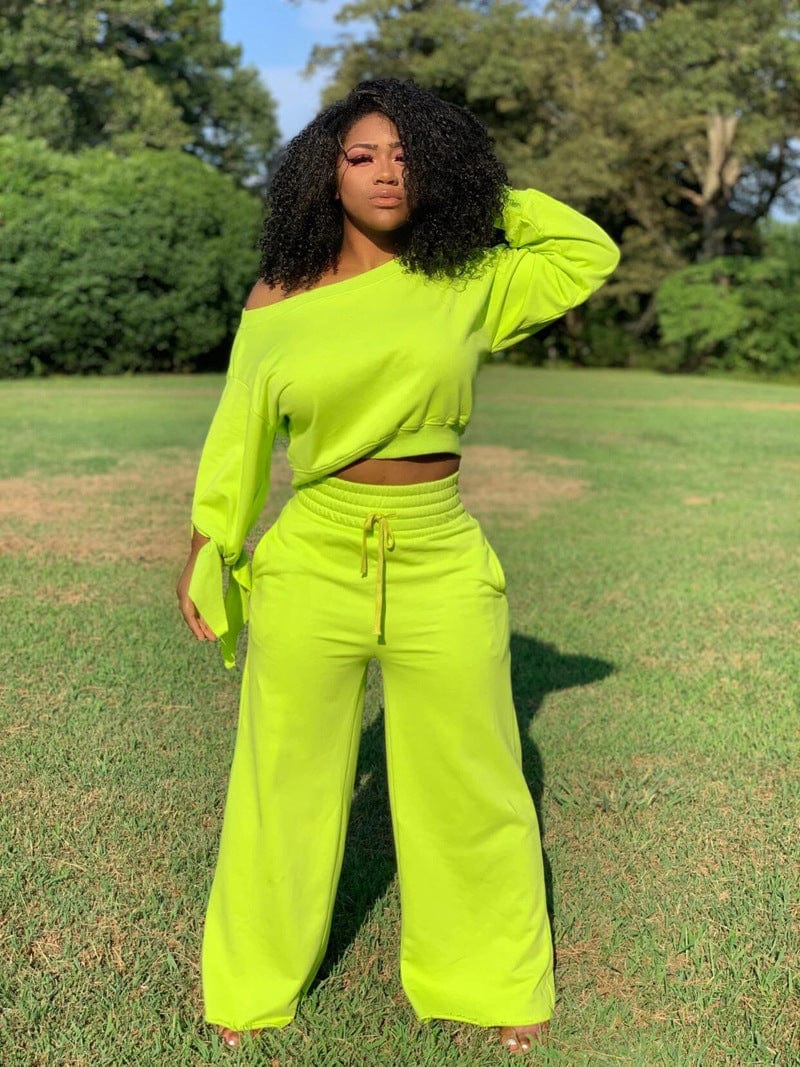 M / Viz Yellow Fashion Plus Size Clothes 2022 Winter Casual Women's Sweater Cotton Pants Set Tracksuits Two Piece Sets For Women
