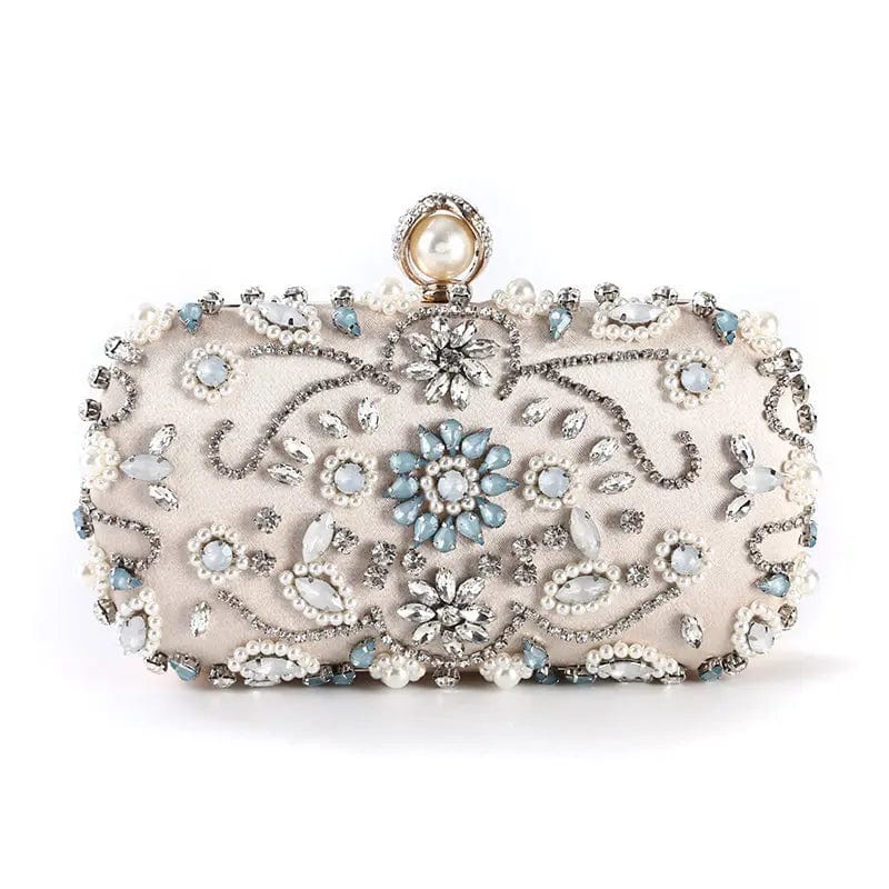 M / White Best Price Handmade Indian Diamond Evening Bag Sequin Dinner Clutches Wedding Party Fashion Handbag Bridal Purse
