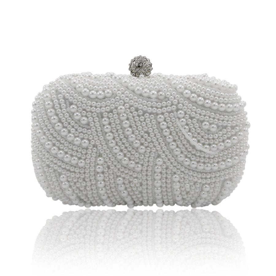 M / White Both Sides White Ivory Beaded Pearl Clutch Bag Wholesaler Factory Guangzhou Purse Handbag