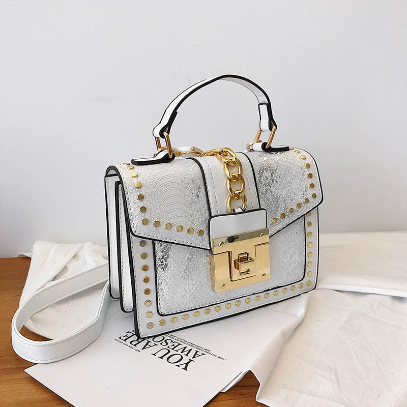 M / White snakeskin Luxury fashion designer alligator leather purses and handbags ladies hand bag womens shoulder for women