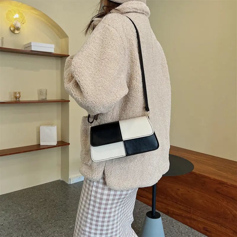 M315 Mini Cute Contrast Color PU Leather Square Bag For Women 2022 Shoulder Handbags Trending Luxury Hand Bag