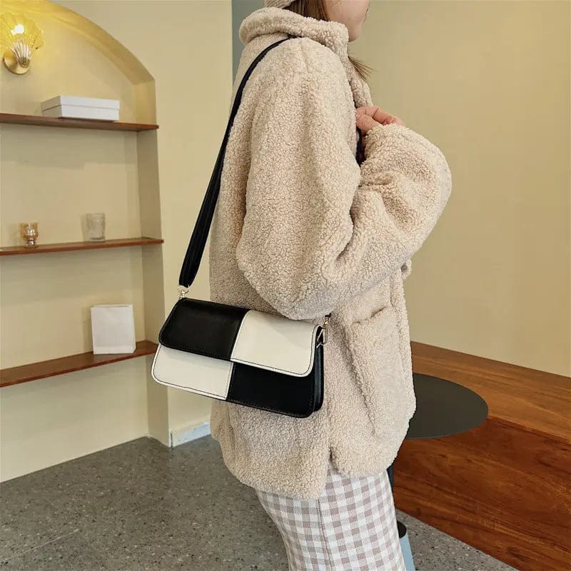 M315 Mini Cute Contrast Color PU Leather Square Bag For Women 2022 Shoulder Handbags Trending Luxury Hand Bag