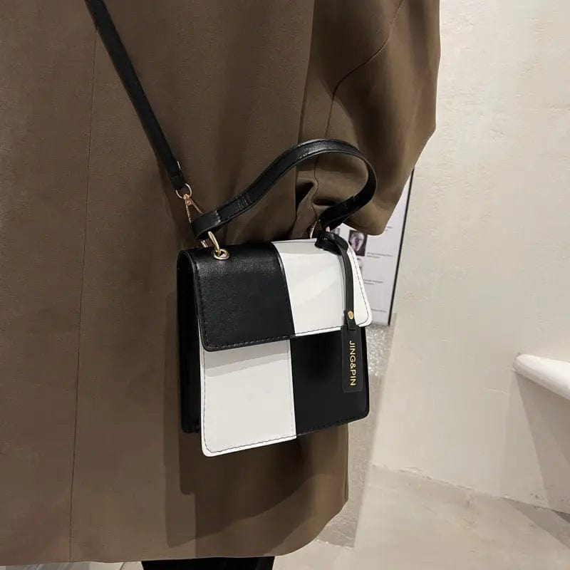 M317 Small Black And White Checkered Square PU Leather Shoulder Bags women's Brand Chain Crossbody Bags Handbags Purses