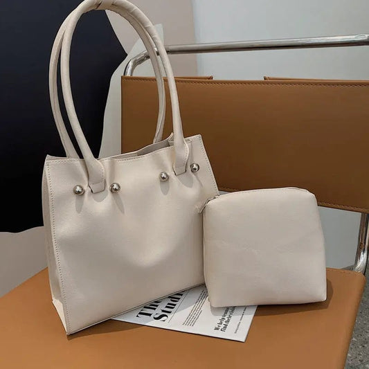 M334 Shopper Bag 2022 Women's Brand Shoulder Bags Fashion Pu Leather Simple Solid Large Capacity Handbags Female's Tote