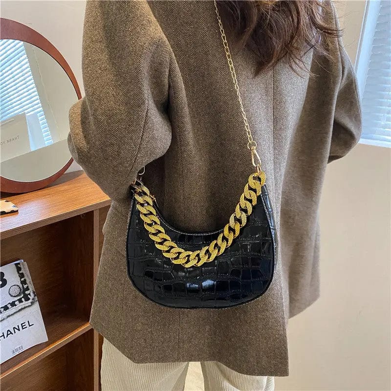 M453 Brand Designer Crocodile Pattern Women's Crossbody Bag Fashion Chain Messenger Bag Small Hobos Lady Shoulder Bag
