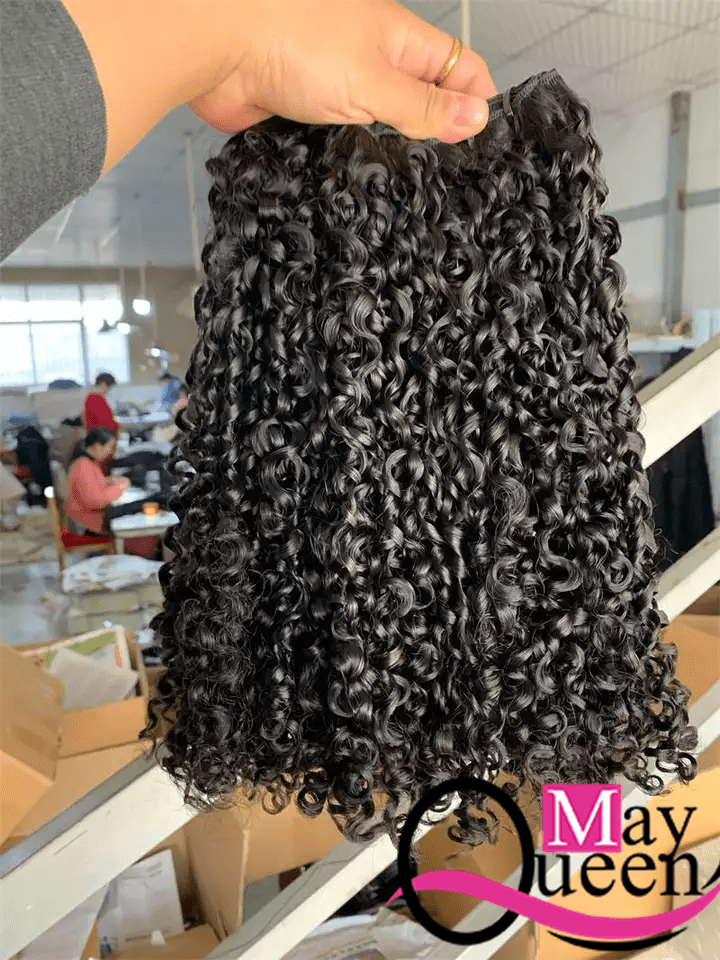 Mayqueen Wholesale Human Hair Super Double Drawn Bob Straight With Bang Natural Ombre Color Closure Lace Frontal Wigs For Black
