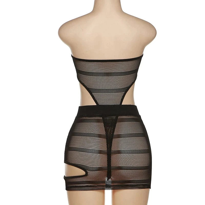 MD-202207072women outfits fashion sexy bodysuits and skirt solid off shoulder sleeveless hollow out women two piece set clothing